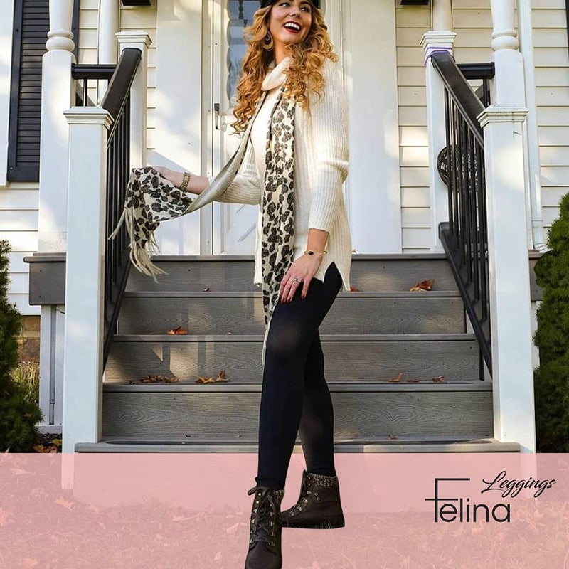Felina Cotton Modal Leggings (2-Pack) (Large, Black) - Extra Lightweight Cotton Leggings for Women - Pajama Leggings for Women - Thin Soft Leggings - Image 4